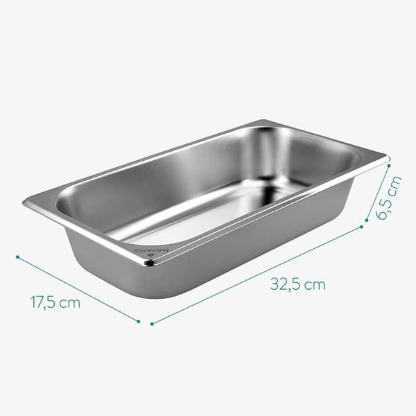 Paneringssæt i rustfrit stål 3 dele - 3x skål til panering 32,5x17,5x6,5 cm