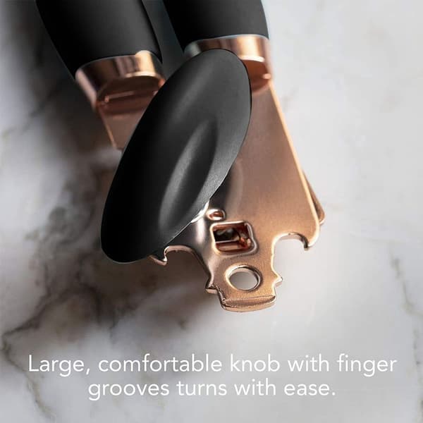 Manual Can Opener with Non-Slip Handle, Practical, Smooth Edge, Black