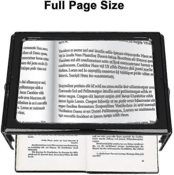 Magnifying Glass with Light, 3x Magnification Reading Magnifier Reading Aid - A4 Rectangular