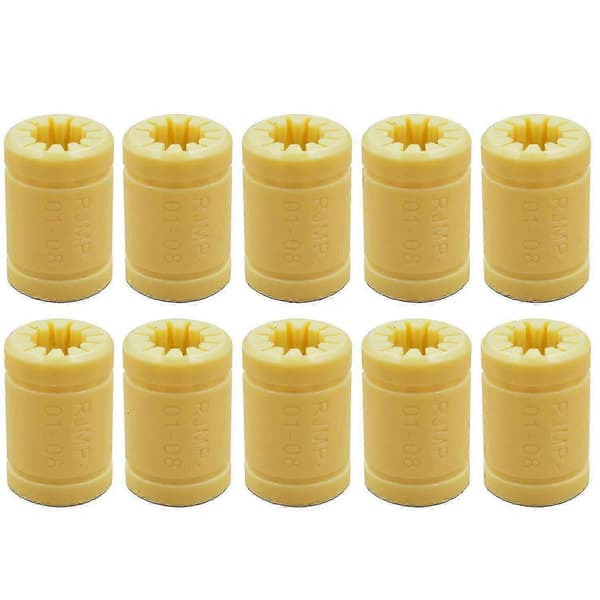 10 Lm8uu 3D-skriver Solid Polymerlager 8 mm aksler kompatible med Mendel