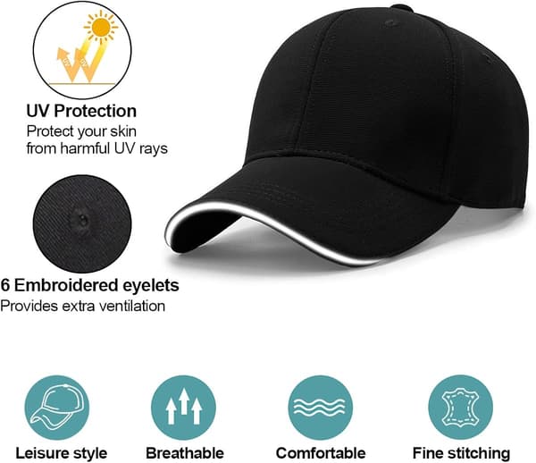 Baseballkeps, Unisex Justerbar Panel Solhatt, Golfkepsar Sport