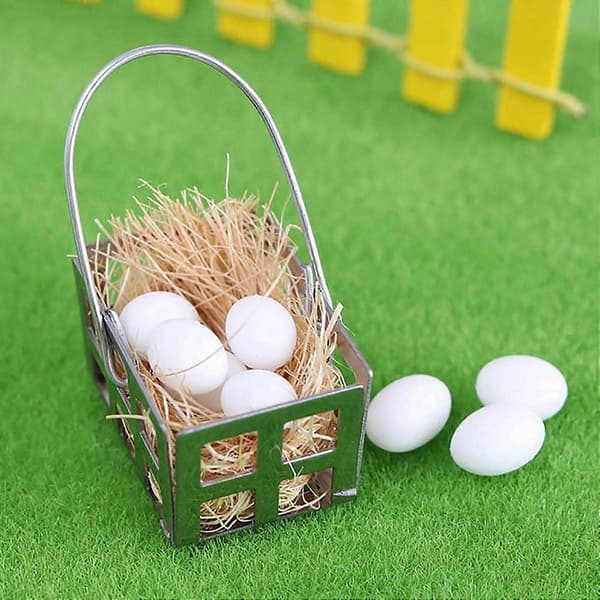 1/12 Miniature Æggekurv Køkkenscene Model DIY Legetøj Tilbehør