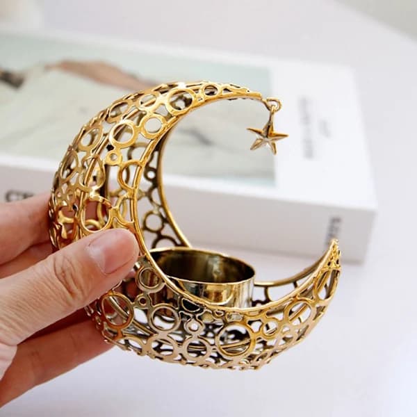 Eid Decoration Candlestick Moon Shaped Candle Holder