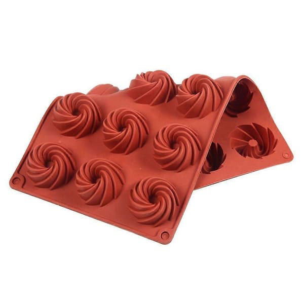 Mini Spiralformade 15 Håligheter Silikonkakformar Bakning Dessert Mousse Kakdekorationsformar Kakor