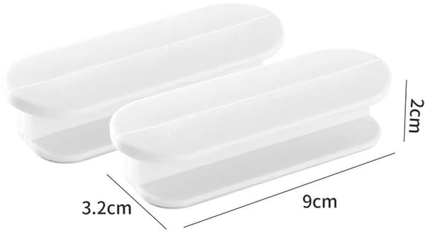 Self-adhesive sliding door handle, 2 pieces white, no drilling, for cabinet and drawer
