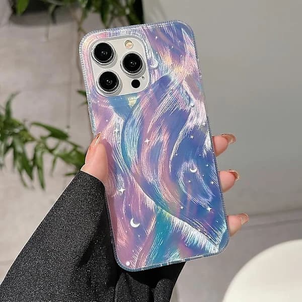 For iPhone 12 Dobbeltlag Gradient Drøm Stjerneklar Akryl Hybrid TPU Telefondeksel
