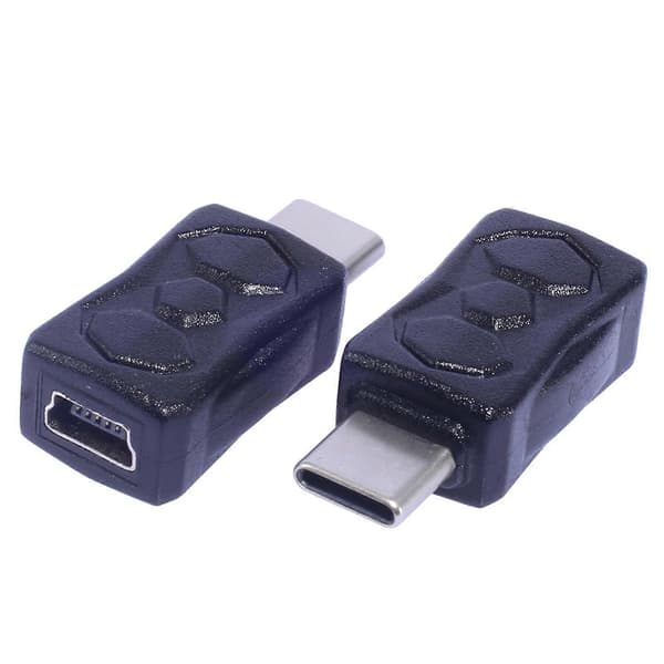 Universal Mini USB Female to USB C Male Conversion Adapter for Tablets and Phones