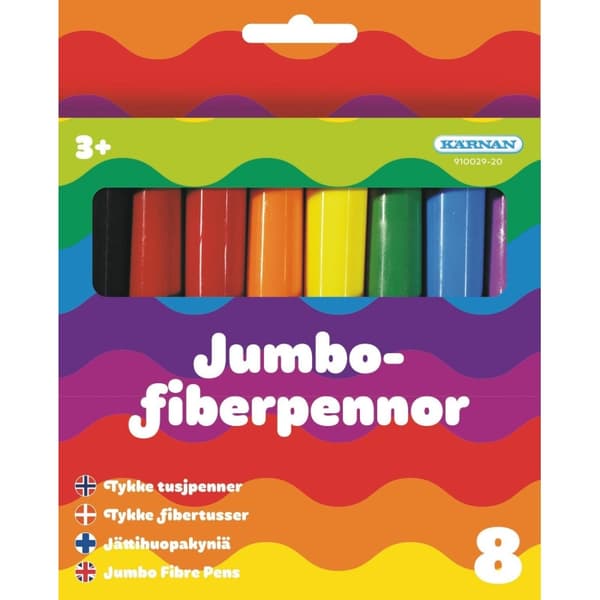 Fiberpennor Jumbo 8-pack - Kärnan