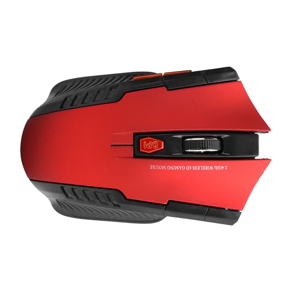 Wireless Mouse 2.4G 3 Levels Adjustable Optical Computer External Device with USB Receiver Red