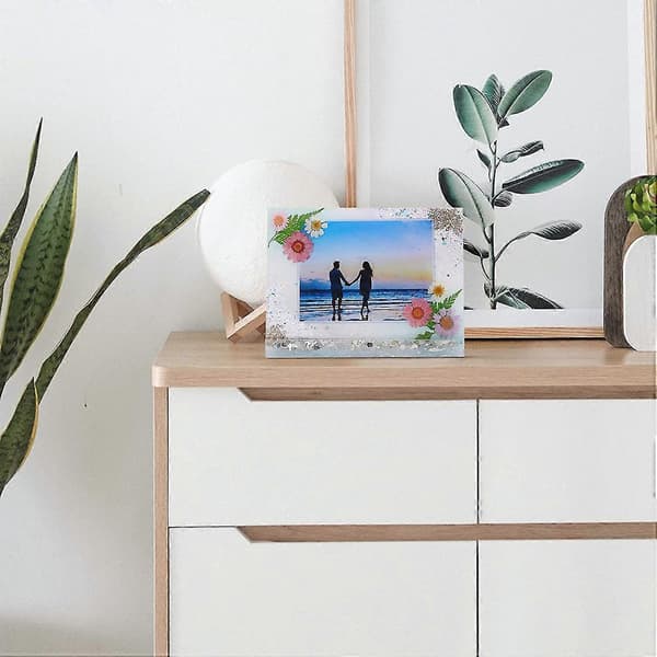 Bildramsform i Epoxyharts Silikon, 2-pack, Rektangulär och Hjärtformad Fotobildram, Silikonform, Gjutform, Harts, DIY Gjutset