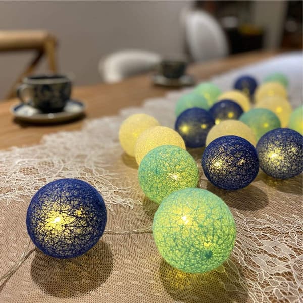 Bomullsbollstrådlampor - 3,1M 20st LED-stränglampor - Bärbar KLB