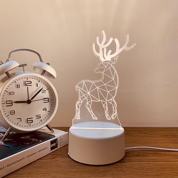 USB Milu 3D Akryl Dekoration LED-lampe Hjemmeindretning Nat