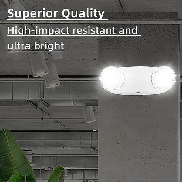 LED Nødlys med Batteribackup, Dobbeltjusterbar Kommersiell Nødbelysning
