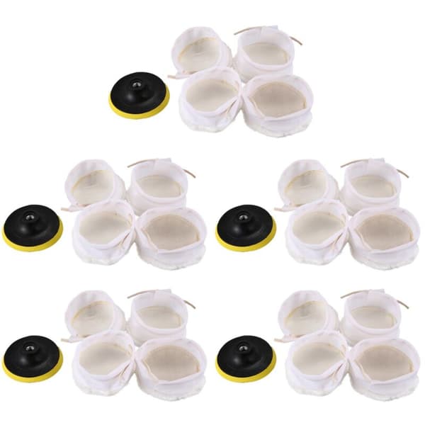 25 stk Polerings-/Bufferkit Myk Ullhette Pad Hvit: 4 Tommer
