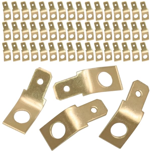 50 stk. hurtigkoblinger, 1/4 tomme han, uisolerede messingloddefri adaptere til elkabel, #10 stud guldfarve