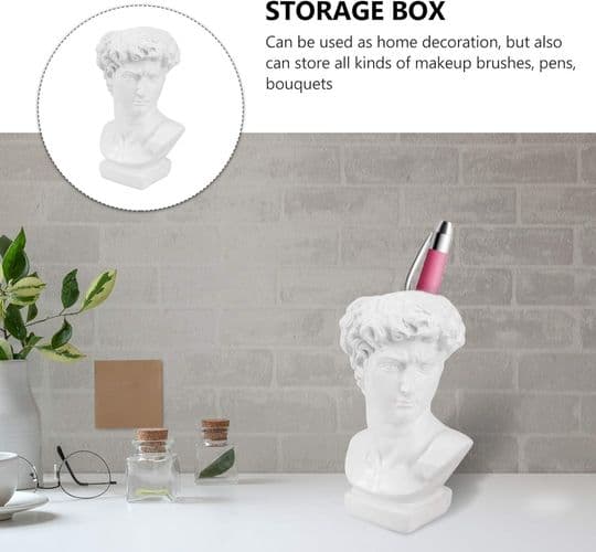 Sculpture Head Planter Greek David Statue Succulent Planter Vase Pen