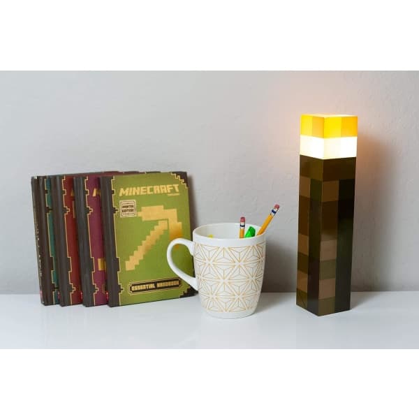 REMAKE Minecraft Brownstone Fakkel - 28 cm LED Nattlampe - USB C-FF-