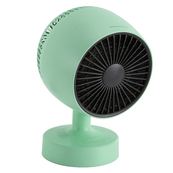 Portable Fan Heater for Both Cold and Warm Use, Adjustable Angle, Mini Heater for Home Office, Desk 100‑240V Green EU Plug