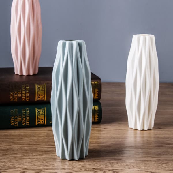 Moderne blomstervaser til boligindretning, stue og events 21 x 7 cm - Hvid