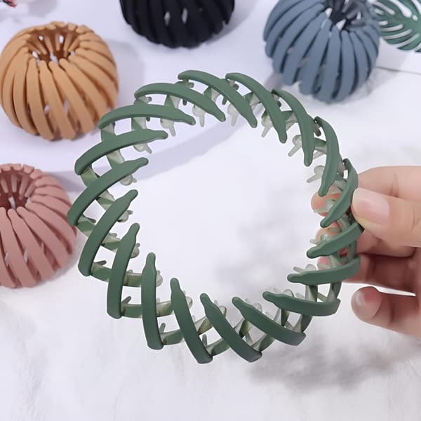 Anti-tangle hårklemmer, 4 stk (sort/pink/blågrøn/grøn), til ansigtsvask og makeup