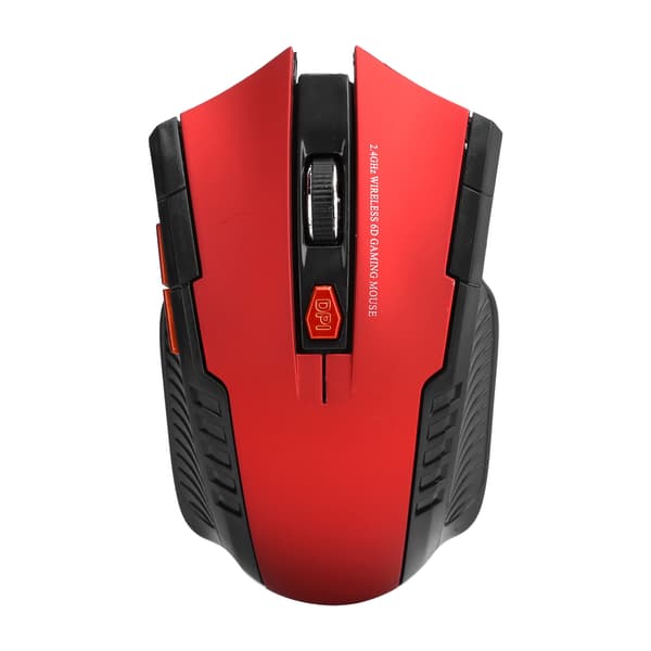 Wireless Mouse 2.4G 3 Levels Adjustable Optical Computer External Device with USB Receiver Red