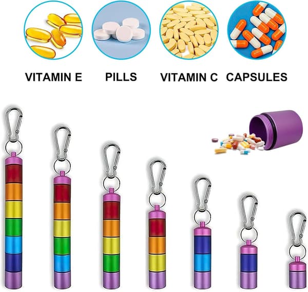 Weekly Pill Box, Removable Portable Medicine Storage, Waterproof