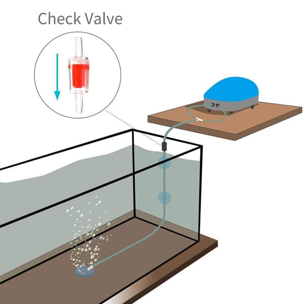 10 st akvarieluftpump backventil röd KLB