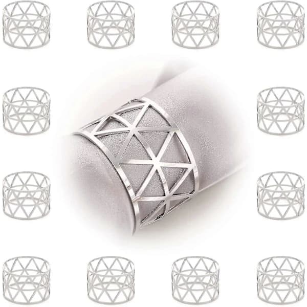 12 Napkin Rings, Gold and Silver Colored Napkin Rings