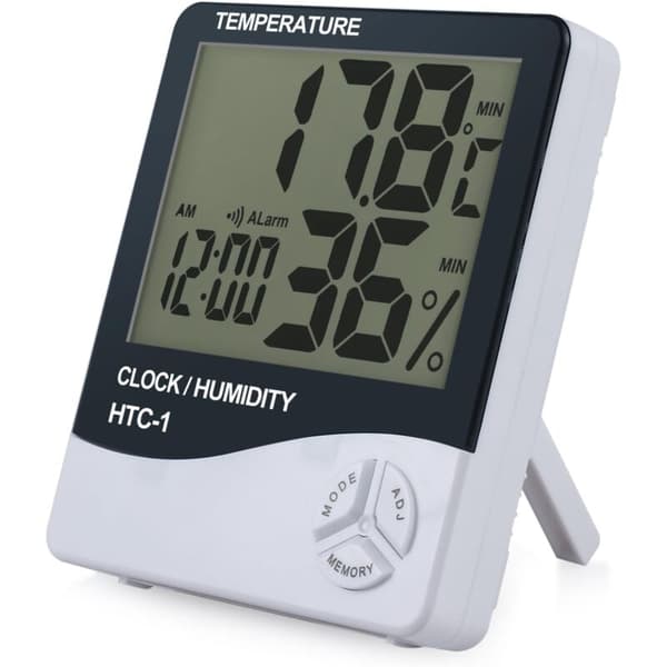 Pakke LCD Digital Hygrometer Termometer Fugtmåler Indendørs Ur -50°C +70°C, 10% 99% RH