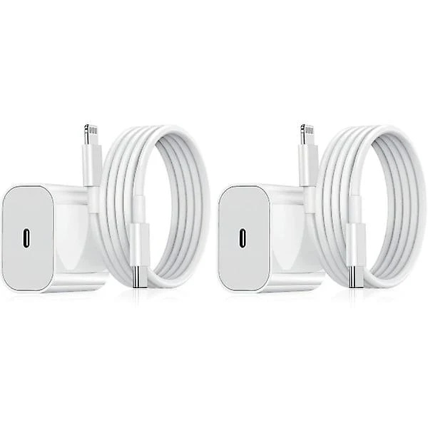 2-pack - Laddare för iPhone - Snabbladdare - Adapter + Kabel 20W Vit 2-pack iPhone_tfrf