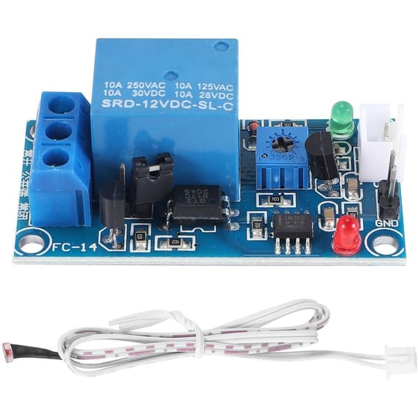 12V DC Fotoelektrisk Bryter Sensor Relémodul, 50mm x 25mm, 2 Ledninger