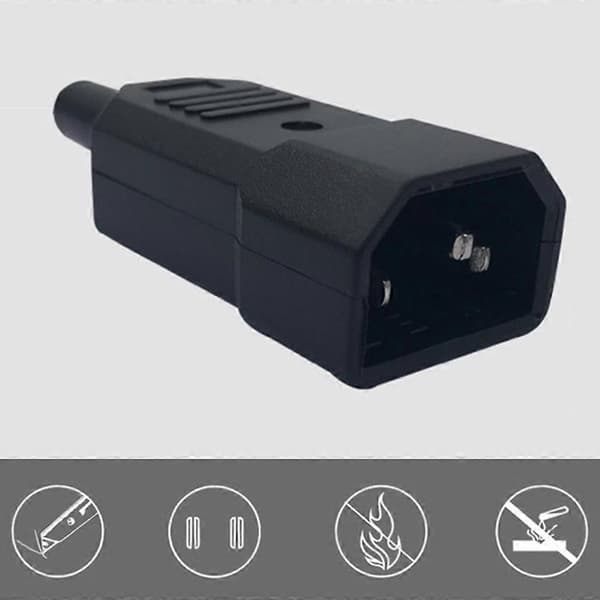 AC 250V 10A IEC C14 Han 3-ben Terminaler Inline Adapterstik Strømudtag