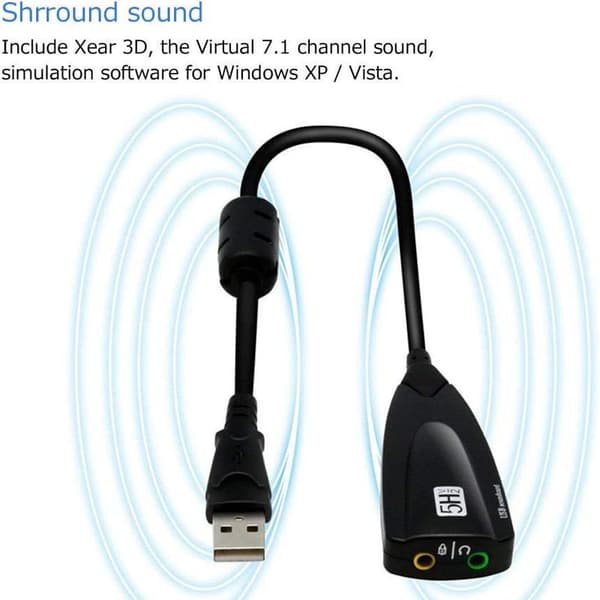 Extern USB-ljudkort för dator USB-ljudstereoadapter för extern