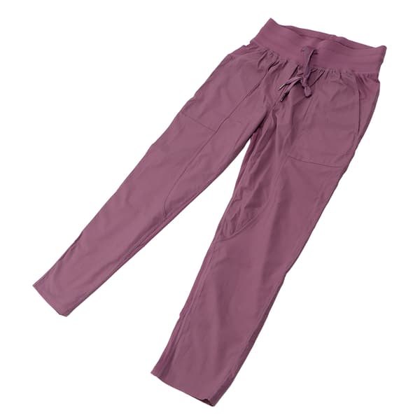 Women's Nylon Drawstring Workout Pants, Breathable Running Pants, Purple S