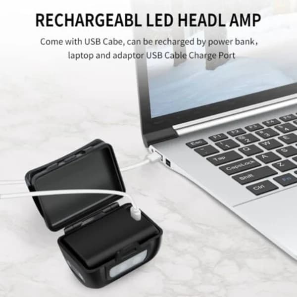 TS-LED Rechargeable Headlamp, Powerful Waterproof Headlamp with 9 Adjustable Lighting Modes, Suitable for Children and Adults