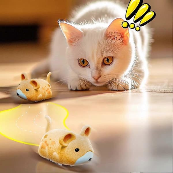 Remote Control Cat Toy Rechargeable Moving Mouse Interactive Toys Yellow Yellow