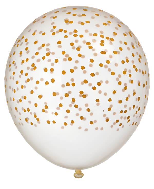 Ilmapallo 30 cm, Confetti-kuvio, 6 kpl