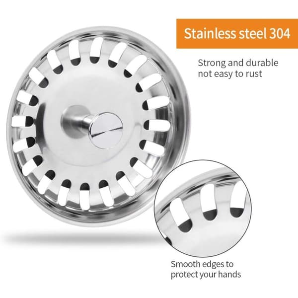 Diskbänkssilpropp Rostfri diskbänkspropp för ditt kök badrum - Diameter 79mm (2 rum) Grey Grey