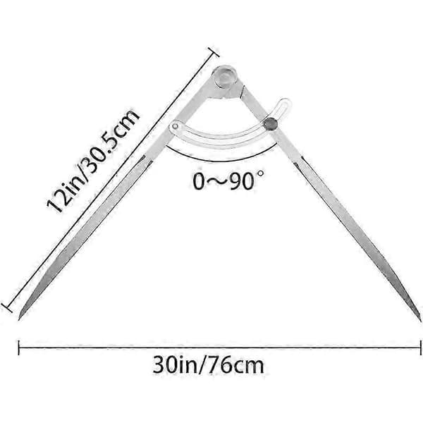 Cirkelpassare i kolstål för snickare 300 mm stor diameter torr spets