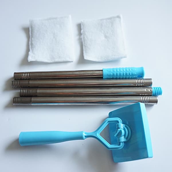 Baseboard Cleaning Tool with Handle Bendable Mop with 2 Cleaning Pads Adjustable Detachable Cleaning Tool for Bathroom Blue Blue