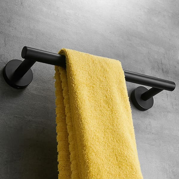 30 cm Black Brushed Stainless Steel Towel Holder for Bathroom Storage