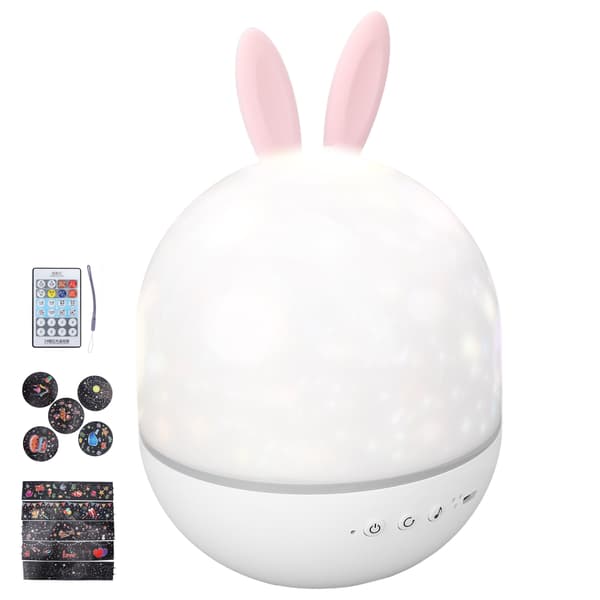 Colorful LED Lamp USB Powered Romantic Music Remote Control Rotating Projection Night Light