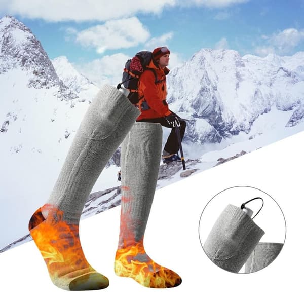 Heated Socks Adjustable Temperature USB Battery Self-Heating Long Tube Warmers