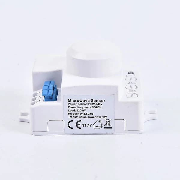 Microwave Motion Sensor 5.8ghz Hf 220v Led 360 Degree Radar Body Detector White 1pc