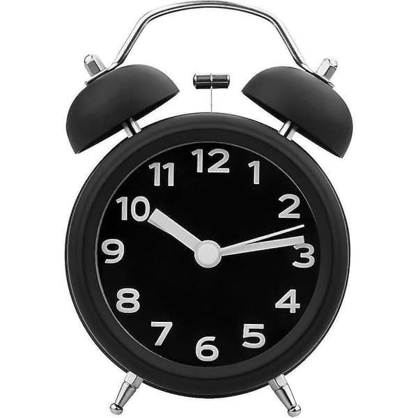 Retro Metal Double Bell Alarm Clock, Silent Mechanical Alarm Clock