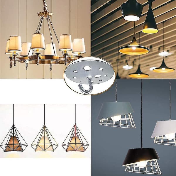 Metal Rund Base Loftkrog 90mm Kraftig Lysekronekrog Montering, 2 Stykker