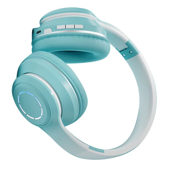 Trådløst Gaming Headset Gradient BT5.2 Tilslutning Bløde Ørepuder Farverige Lys Gaming Headset til Computer Bærbar Grøn