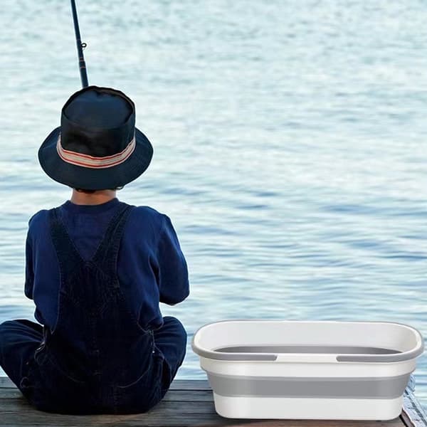 Large Flat Mop Bucket with Rolling Wheels Large Capacity Cleaning Bucket for Home Kitchen White White