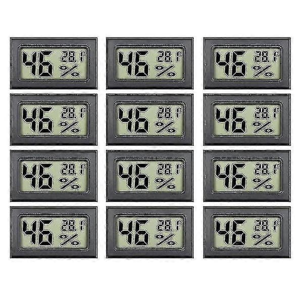 12-pack Digital Hygrometer Termometer - Mini Inomhus Fuktighets-/Temperaturmätare