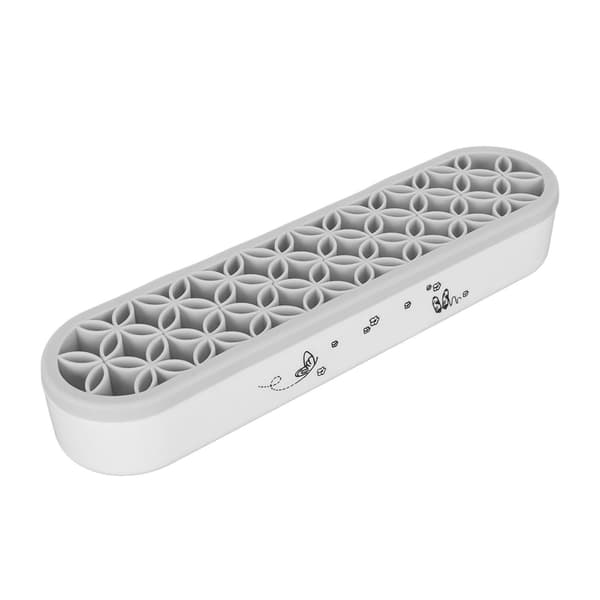Silicone Desk Brush Storage Box Multifunctional with Multiple Compartments Flexible DIY Makeup Brush Storage Rack for Sewing Tools Grey